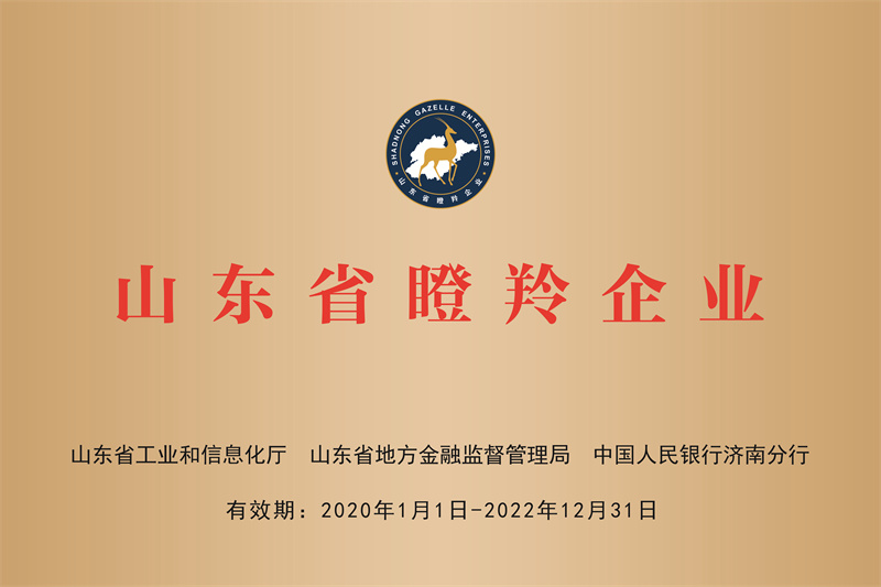 2019年省瞪羚企業牌匾