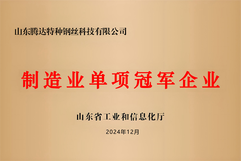 制造業單項冠軍企業